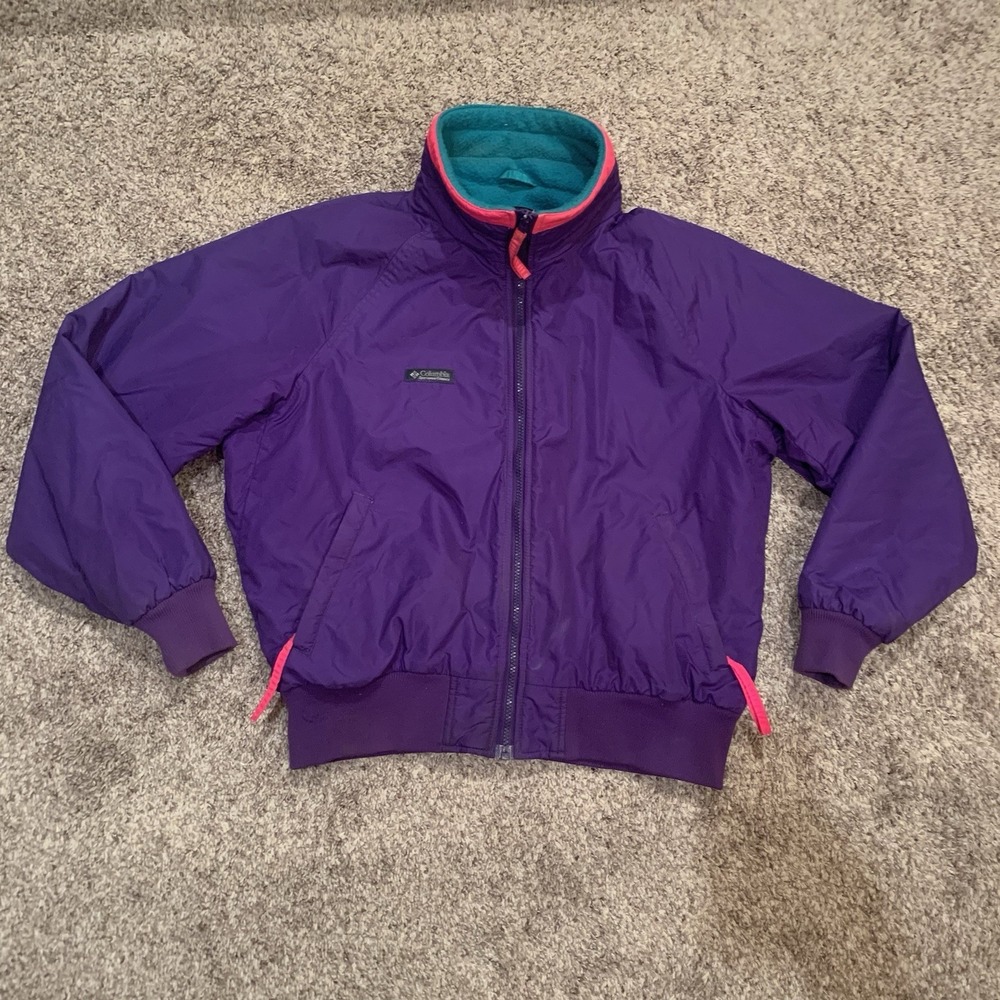 Vintage Columbia Coat Womens XL Purple Full Zip